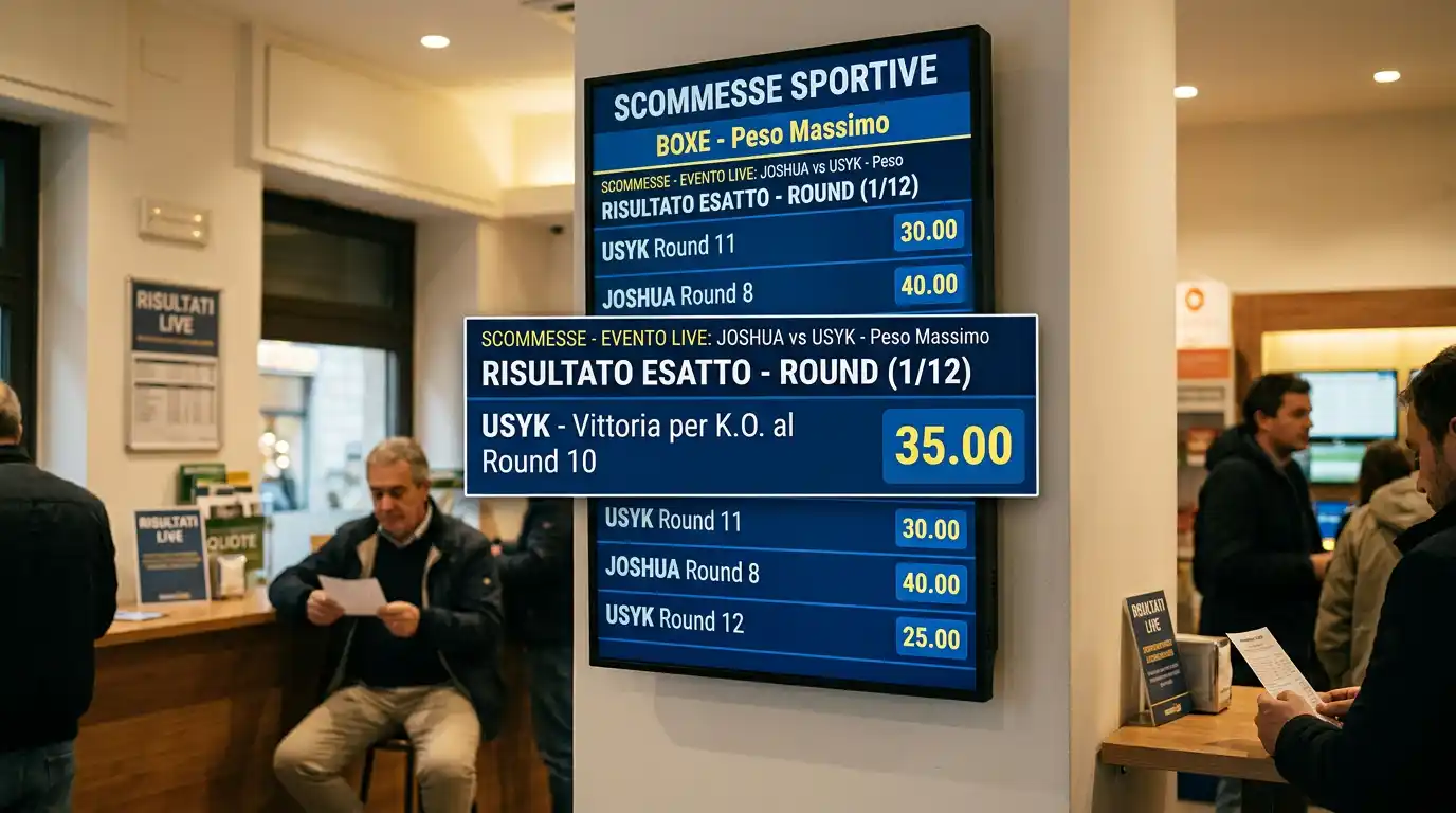 Linea quote di un bookmaker che mostra un payout elevato sul round esatto